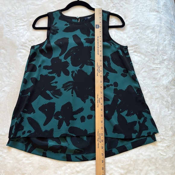 Madewell Silk Sleeveless Green Print Top - Picture 5 of 9